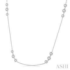 ASHI 3 Stone Diamond Station Necklace 991D2PPFGNKWG