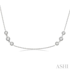 ASHI 3 Stone Diamond Station Necklace 991D2PPFGNKWG