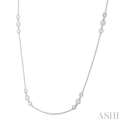 ASHI 3 Stone Diamond Station Necklace 991DVPPFGNKWG