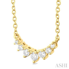 ASHI Graduated Petite Diamond Fashion Smile Necklace 991H0PPTGNKYG