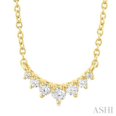 ASHI Graduated Petite Diamond Fashion Smile Necklace 991H0PPTGNKYG