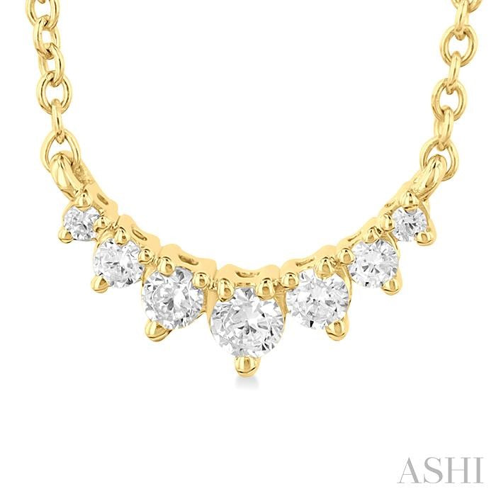 ASHI Graduated Petite Diamond Fashion Smile Necklace 991H0PPTGNKYG