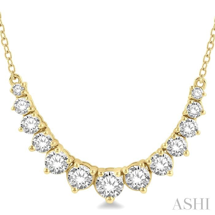 ASHI Graduated Diamond Smile Necklace 991H1PPFHNKYG