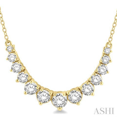 ASHI Graduated Diamond Smile Necklace 991H1PPFHNKYG