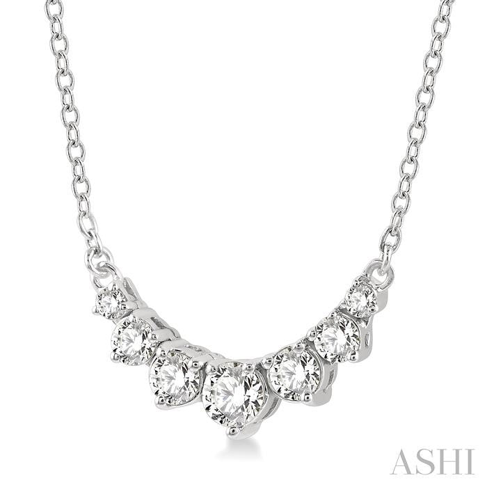 ASHI Graduated Diamond Smile Necklace 991HQPPFHNKWG