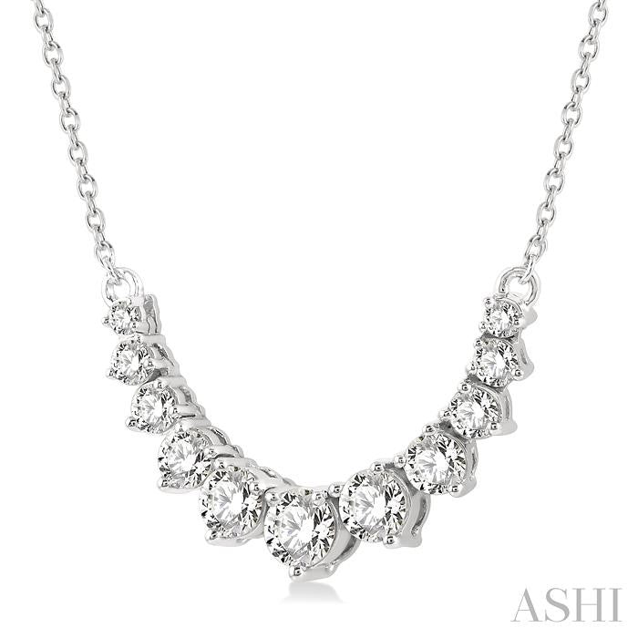 ASHI Graduated Diamond Smile Necklace 991HVPPFHNKWG