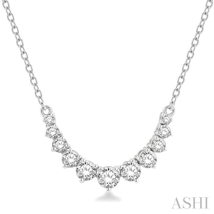 ASHI Graduated Diamond Smile Necklace 991HVPPFHNKWG