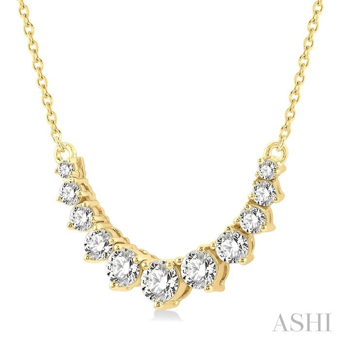ASHI Graduated Diamond Smile Necklace 991HVPPFHNKYG