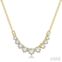 ASHI Graduated Diamond Smile Necklace 991HVPPFHNKYG