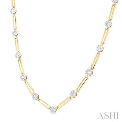 ASHI Paperclip Lovebright Diamond Necklace 991U1PPFGNKYW