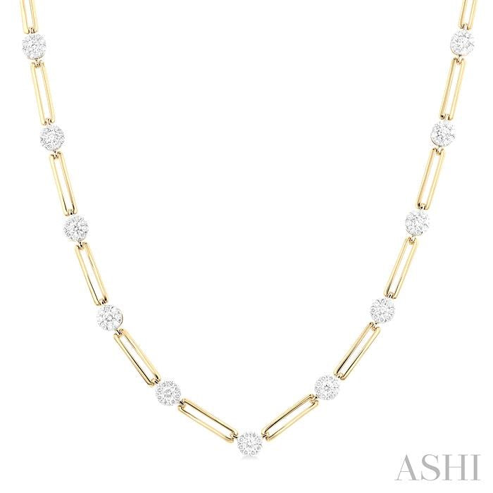 ASHI Paperclip Lovebright Diamond Necklace 991U1PPFGNKYW