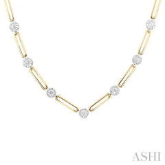 ASHI Paperclip Lovebright Diamond Necklace 991U1PPFGNKYW