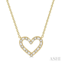 ASHI Heart Shape Baguette Diamond Pendant 992GHPPFHNKYG