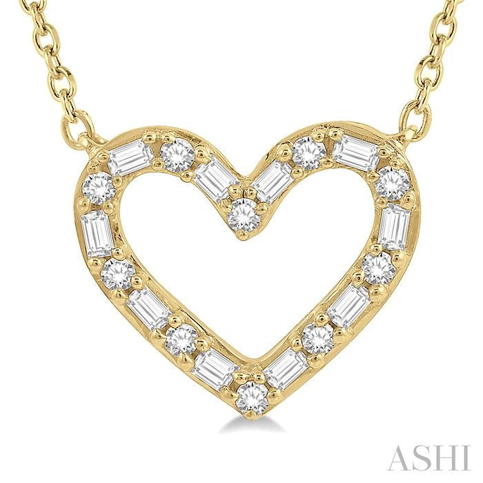 ASHI Heart Shape Baguette Diamond Pendant 992GHPPFHNKYG