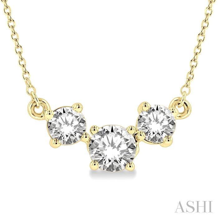 ASHI Round Shape Past Present & Future Diamond Necklace 992H1PPFGNKYG-1.25