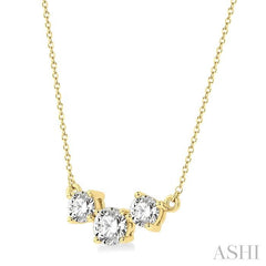 ASHI Round Shape Past Present & Future Diamond Necklace 992H1PPFGNKYG-1.50