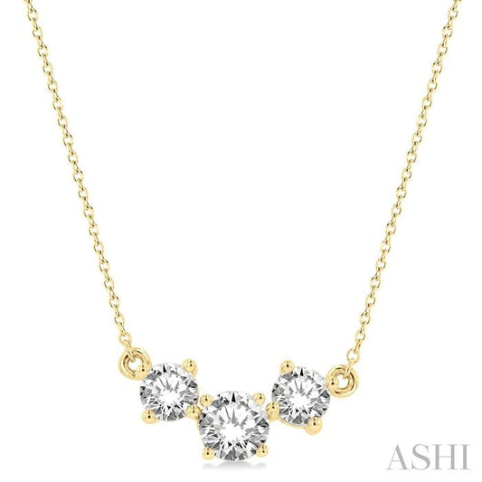 ASHI Round Shape Past Present & Future Diamond Necklace 992H1PPFGNKYG-1.50