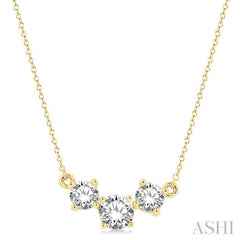 ASHI Round Shape Past Present & Future Diamond Necklace 992H1PPFGNKYG-1.50