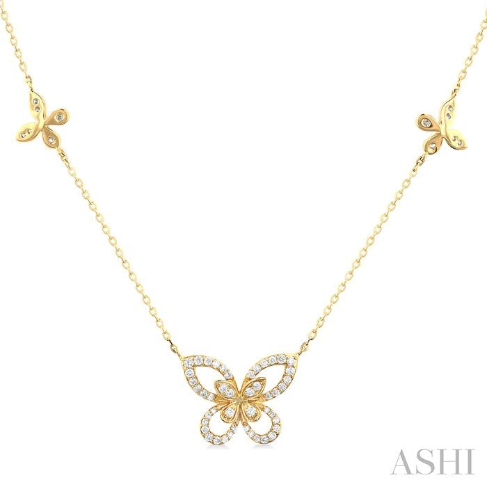 ASHI Butterfly Diamond Necklace 992QUPPTSNKYG