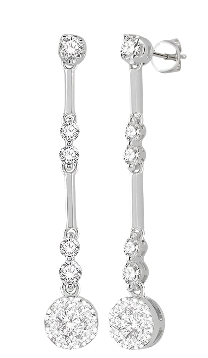 Parkplace Jewelers Round Shape Lovebright Diamond Long Earrings 686D2PPFGERWG