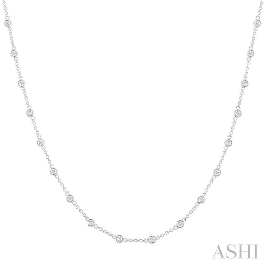 ASHI Bezel Set Diamond Station Necklace 993D1PPFGNKWG