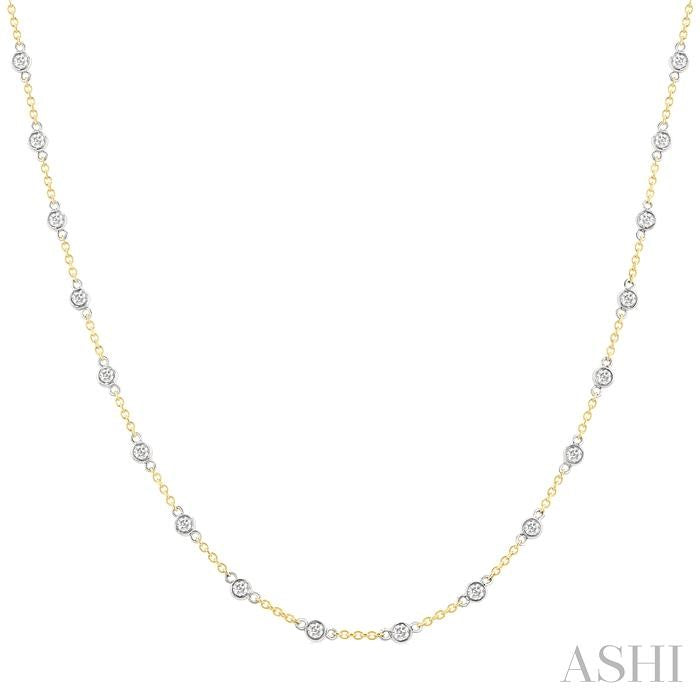 ASHI Bezel Set Diamond Station Necklace 993D1PPFGNKYW