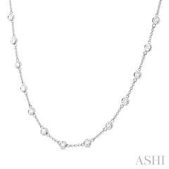 ASHI Bezel Set Diamond Station Necklace 993D2PPFGNKWG