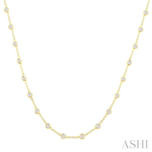 ASHI Bezel Set Diamond Station Necklace 993D2PPFHNKYG