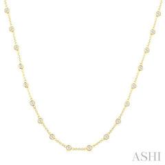ASHI Bezel Set Diamond Station Necklace 993D2PPFHNKYG
