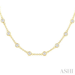 ASHI Bezel Set Diamond Station Necklace 993D2PPFHNKYG