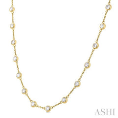 ASHI Bezel Set Diamond Station Necklace 993D3PPFGNKYG