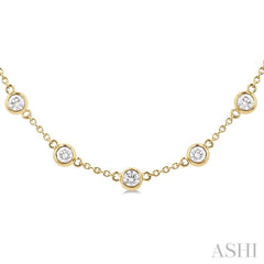 ASHI Bezel Set Diamond Station Necklace 993D3PPFGNKYG