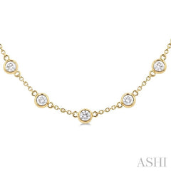 ASHI Bezel Set Diamond Station Necklace 993D3PPFHNKYG