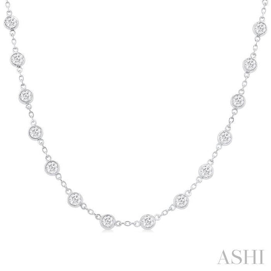 ASHI Bezel Set Diamond Station Necklace 993D4PPFGNKWG