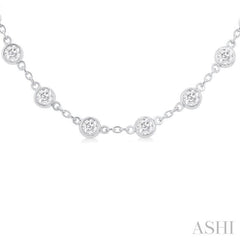 ASHI Bezel Set Diamond Station Necklace 993D4PPFGNKWG