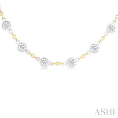 ASHI Bezel Set Diamond Station Necklace 993D4PPFGNKYW
