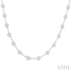 ASHI Bezel Set Diamond Station Necklace 993D4PPFHNKWG