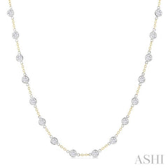 ASHI Bezel Set Diamond Station Necklace 993D5PPFGNKYW