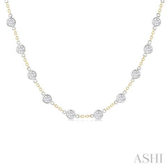ASHI Bezel Set Diamond Station Necklace 993D5PPFGNKYW