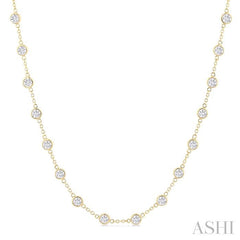 ASHI Bezel Set Diamond Station Necklace 993D5PPFHNKYG