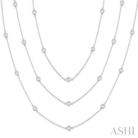 ASHI Diamond Station Long Necklace 993E3PPFGNKWG