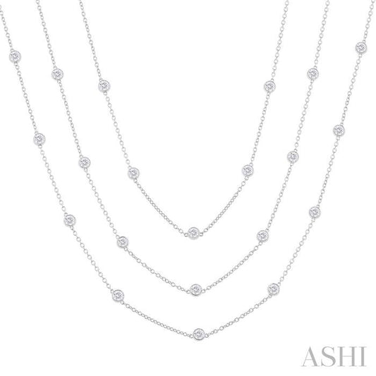ASHI Diamond Station Long Necklace 993E7PPFGNKWG