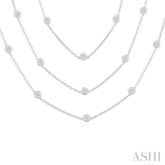 ASHI Diamond Station Long Necklace 993E7PPFGNKWG