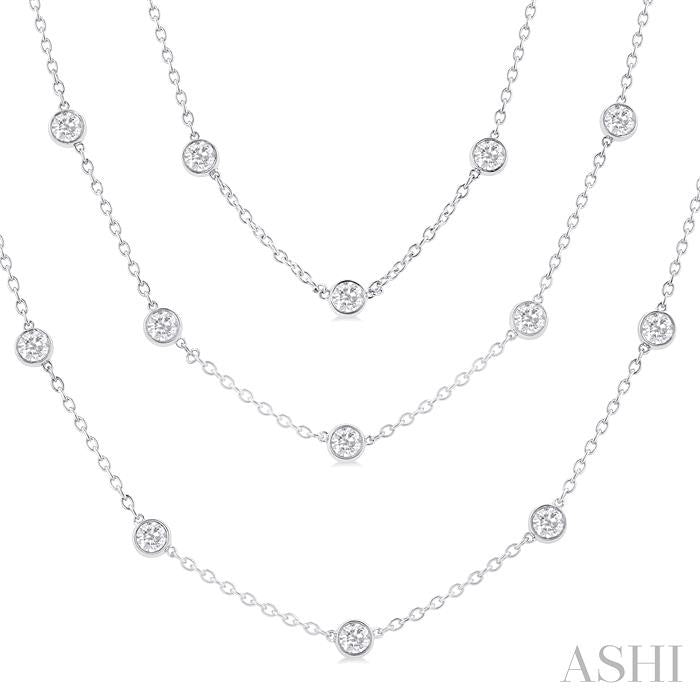 ASHI Diamond Station Long Necklace 993EMPPFGNKWG