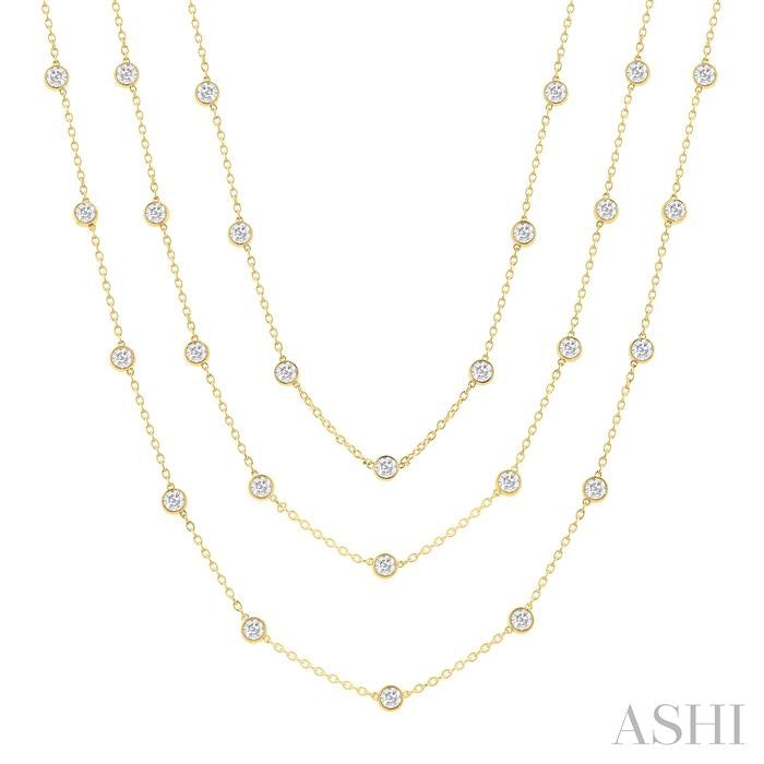 ASHI Diamond Station Long Necklace 993EMPPFGNKYG