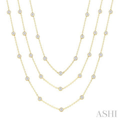 ASHI Diamond Station Long Necklace 993EMPPFGNKYG