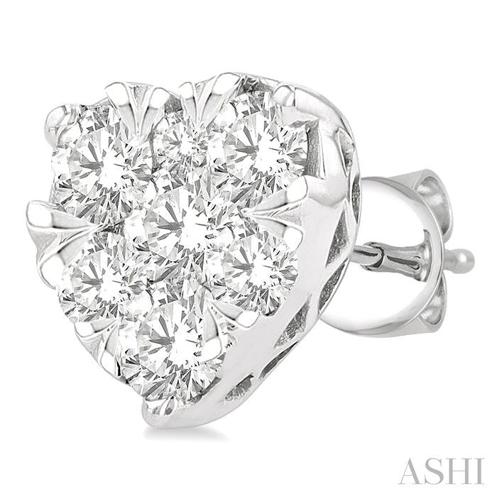 ASHI Heart Shape Lovebright Essential Diamond Stud Earrings 99411PPFGERWG