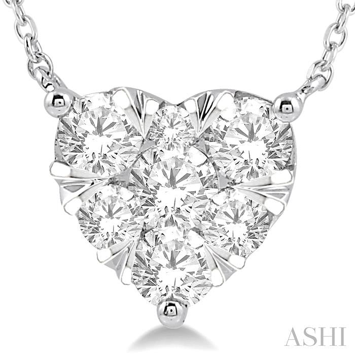 ASHI Heart Shape Lovebright Essential Diamond Pendant 99411PPFGNKWG