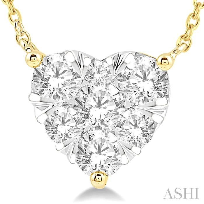 ASHI Heart Shape Lovebright Essential Diamond Pendant 99411PPFGNKYW