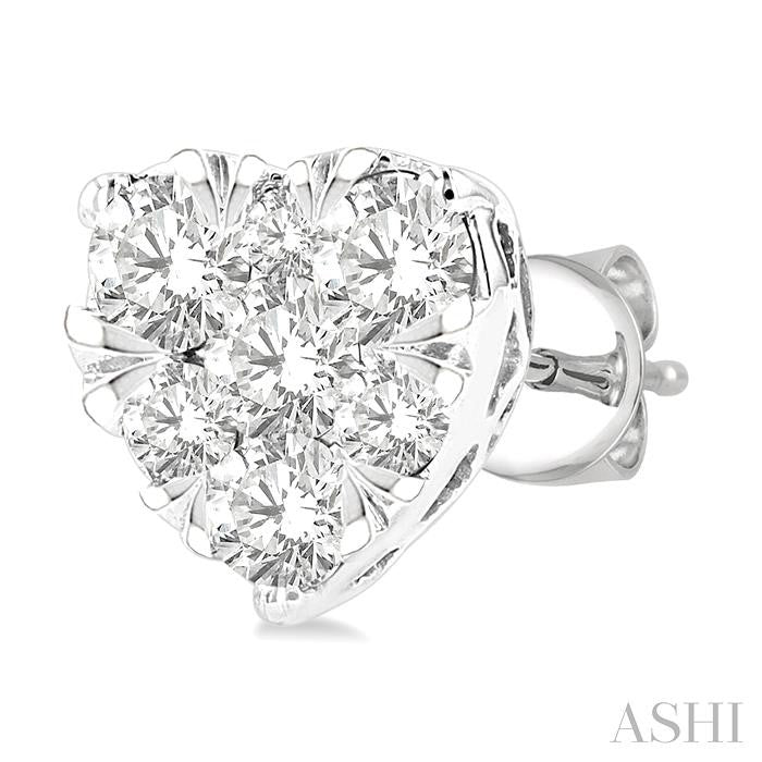 ASHI Heart Shape Lovebright Essential Diamond Stud Earrings 99412PPFGERWG